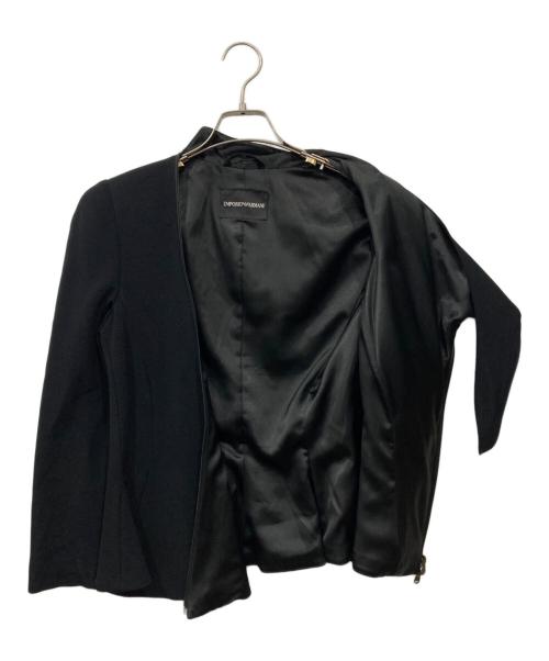 EMPORIO ARMANI（エンポリオ アルマーニ）EMPORIO ARMANI (エンポリオ アルマーニ) ノーカラージャケット ブラック サイズ:44の古着・服飾アイテム