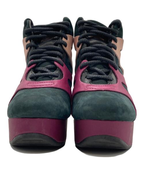 PUMA（プーマ）PUMA (プーマ) ALEXANDER McQUEEN (アレキサンダーマックイーン) プラットフォーム変形ウェッジハイヒールスニーカー ピンク×ブラック サイズ:22.5cmの古着・服飾アイテム