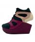 PUMA (プーマ) ALEXANDER McQUEEN (アレキサンダーマックイーン) プラットフォーム変形ウェッジハイヒールスニーカー ピンク×ブラック サイズ:22.5cm：10000円