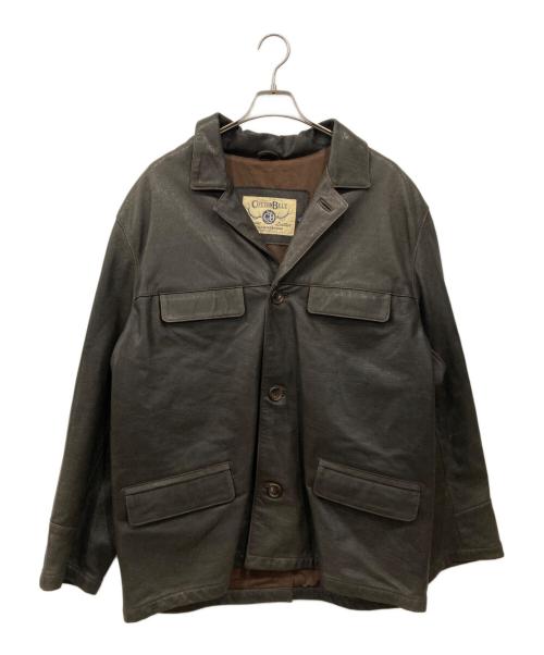 cotton belt（コットンベルト）COTTON BELT (コットンベルト) レザージャケット ブラウン サイズ:XLの古着・服飾アイテム