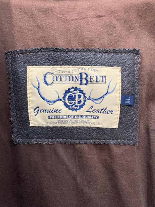 cotton belt（コットンベルト）COTTON BELT (コットンベルト) レザージャケット ブラウン サイズ:XLの古着・服飾アイテム
