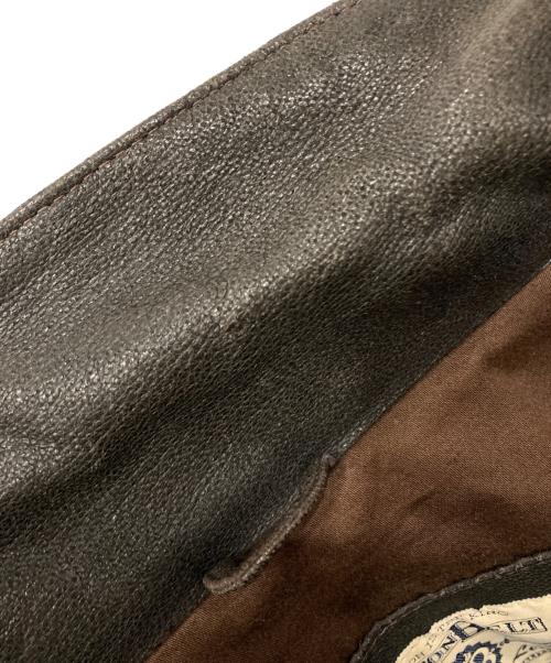 cotton belt（コットンベルト）COTTON BELT (コットンベルト) レザージャケット ブラウン サイズ:XLの古着・服飾アイテム