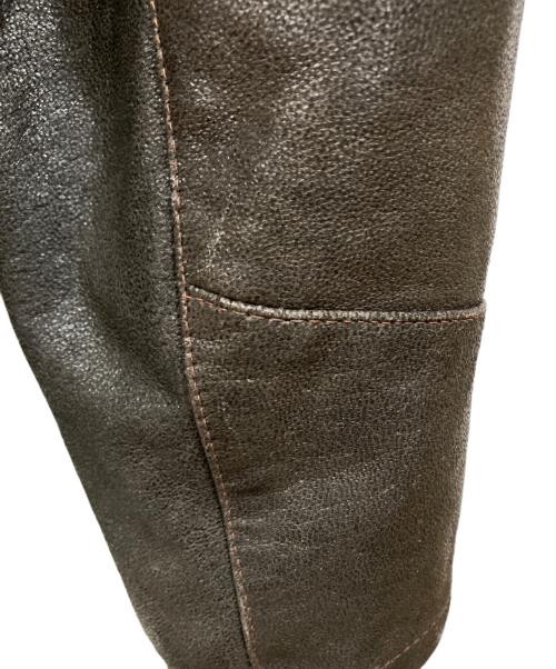 cotton belt（コットンベルト）COTTON BELT (コットンベルト) レザージャケット ブラウン サイズ:XLの古着・服飾アイテム