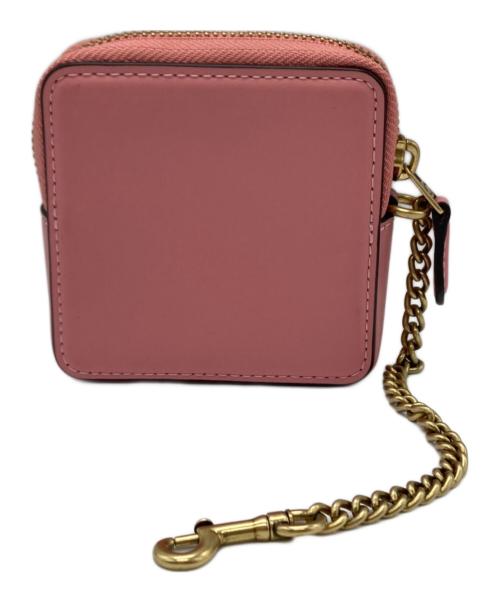 COACH（コーチ）COACH (コーチ) チェーン付き スクエア コインケース ピンクの古着・服飾アイテム