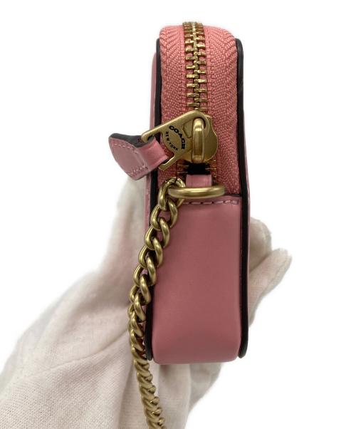 COACH（コーチ）COACH (コーチ) チェーン付き スクエア コインケース ピンクの古着・服飾アイテム
