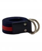 GUCCIグッチ）の古着「Dリングベルト」｜ネイビー×レッド