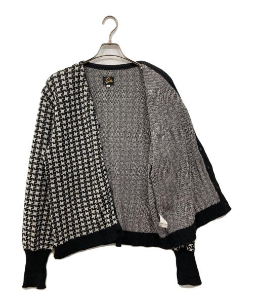 Needles（ニードルズ）Needles (ニードルズ) Vネックカーディガン ブラック×ホワイト サイズ:Mの古着・服飾アイテム