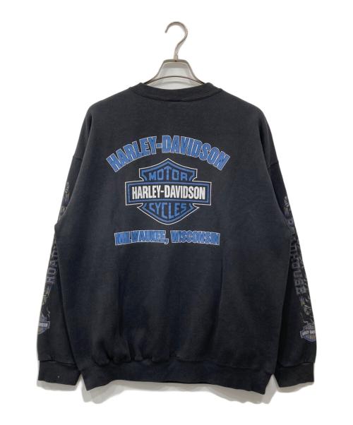 HARLEY-DAVIDSON（ハーレーダビッドソン）HARLEY-DAVIDSON (ハーレーダビッドソン) ロゴスウェット ブラック サイズ:XLの古着・服飾アイテム