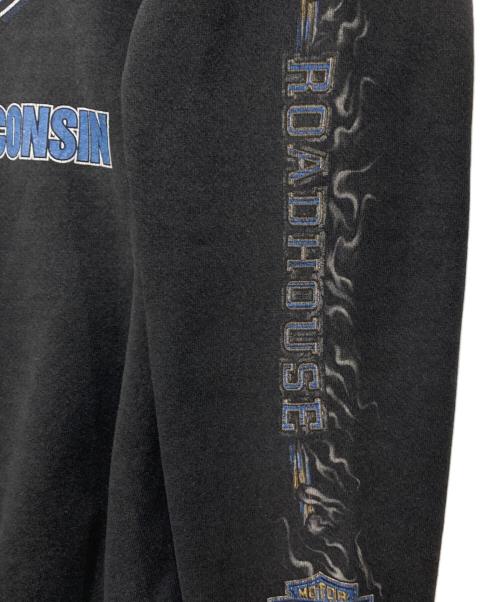HARLEY-DAVIDSON（ハーレーダビッドソン）HARLEY-DAVIDSON (ハーレーダビッドソン) ロゴスウェット ブラック サイズ:XLの古着・服飾アイテム