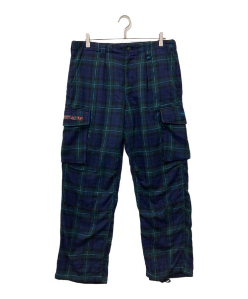 WTAPS（ダブルタップス）WTAPS (ダブルタップス) チェックカーゴパンツ ネイビー×グリーン サイズ:XLGの古着・服飾アイテム