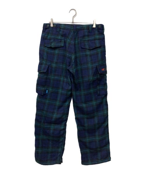 WTAPS（ダブルタップス）WTAPS (ダブルタップス) チェックカーゴパンツ ネイビー×グリーン サイズ:XLGの古着・服飾アイテム