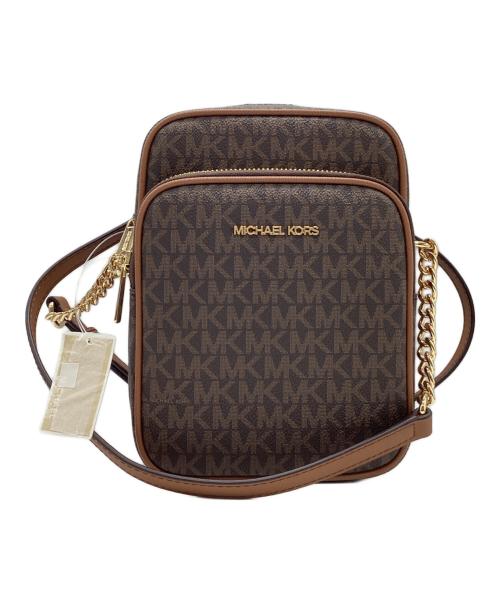 MICHAEL KORS（マイケルコース）MICHAEL KORS (マイケルコース) シグネチャーミニショルダーバッグ ブラウン 未使用品の古着・服飾アイテム