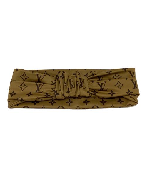 LOUIS VUITTON（ルイ ヴィトン）LOUIS VUITTON (ルイ ヴィトン) モノグラムリバース ヘアバンド カーキベージュ・ダークブラウンの古着・服飾アイテム