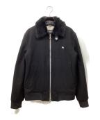 BURBERRY BLACK LABELバーバリーブラックレーベル）の古着「ラビットファー付ブルゾン」｜ブラック
