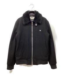 BURBERRY BLACK LABEL（バーバリーブラックレーベル）の古着「ラビットファー付ブルゾン」｜ブラック