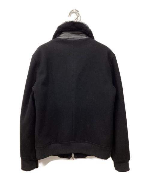 BURBERRY BLACK LABEL（バーバリーブラックレーベル）BURBERRY BLACK LABEL (バーバリーブラックレーベル) ラビットファー付ブルゾン ブラック サイズ:Mの古着・服飾アイテム