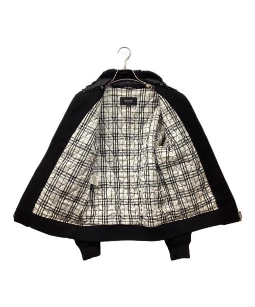 BURBERRY BLACK LABEL（バーバリーブラックレーベル）BURBERRY BLACK LABEL (バーバリーブラックレーベル) ラビットファー付ブルゾン ブラック サイズ:Mの古着・服飾アイテム