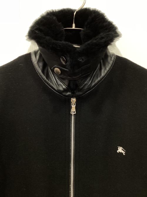 BURBERRY BLACK LABEL（バーバリーブラックレーベル）BURBERRY BLACK LABEL (バーバリーブラックレーベル) ラビットファー付ブルゾン ブラック サイズ:Mの古着・服飾アイテム