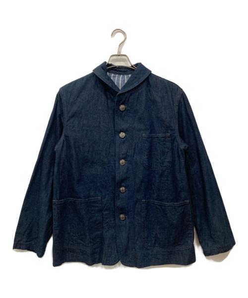BLUE BLUE（ブルーブルー）BLUE BLUE (ブルーブルー) ライトデニム ショールカラージャケット インディゴ サイズ:2の古着・服飾アイテム