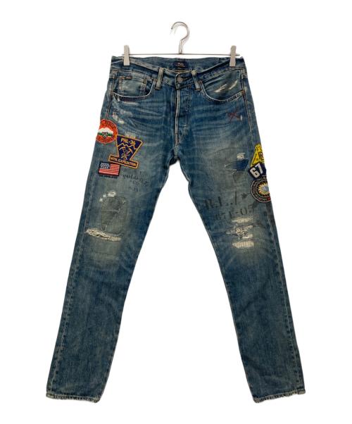 POLO RALPH LAUREN（ポロ・ラルフローレン）POLO RALPH LAUREN (ポロ・ラルフローレン) パッチワークデニムパンツ インディゴ サイズ:30の古着・服飾アイテム
