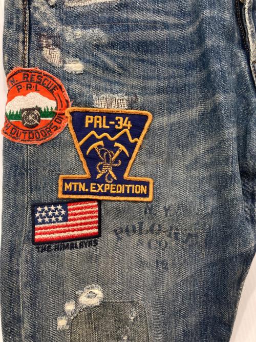 POLO RALPH LAUREN（ポロ・ラルフローレン）POLO RALPH LAUREN (ポロ・ラルフローレン) パッチワークデニムパンツ インディゴ サイズ:30の古着・服飾アイテム