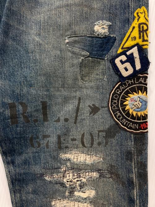 POLO RALPH LAUREN（ポロ・ラルフローレン）POLO RALPH LAUREN (ポロ・ラルフローレン) パッチワークデニムパンツ インディゴ サイズ:30の古着・服飾アイテム