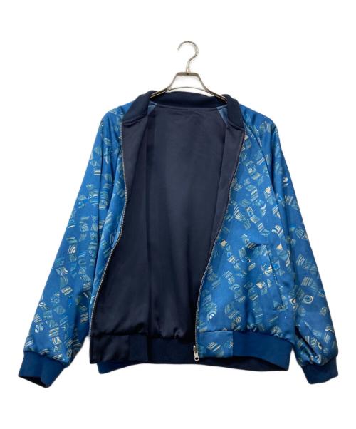 BLUE BLUE（ブルーブルー）BLUE BLUE (ブルーブルー) マーブルプリントサテンスカジャン ブルー サイズ:2の古着・服飾アイテム