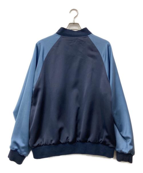 BLUE BLUE（ブルーブルー）BLUE BLUE (ブルーブルー) マーブルプリントサテンスカジャン ブルー サイズ:2の古着・服飾アイテム