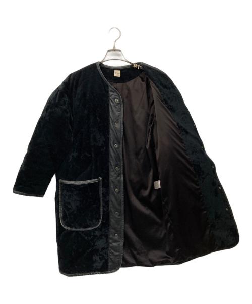 Ron Herman（ロンハーマン）Ron Herman (ロンハーマン) レザー切替 ベロアダウンコート ブラック サイズ:XSの古着・服飾アイテム