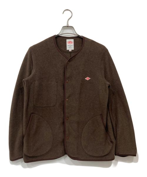 DANTON（ダントン）DANTON (ダントン) ノーカラーフリースカーディガン ブラウン サイズ:40の古着・服飾アイテム