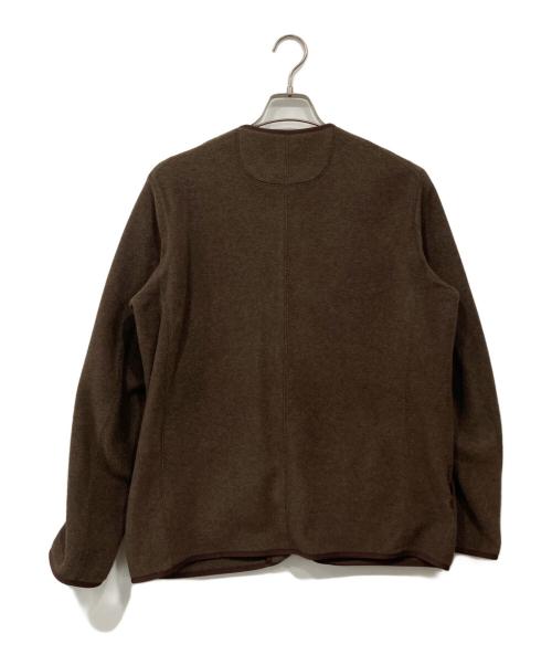 DANTON（ダントン）DANTON (ダントン) ノーカラーフリースカーディガン ブラウン サイズ:40の古着・服飾アイテム