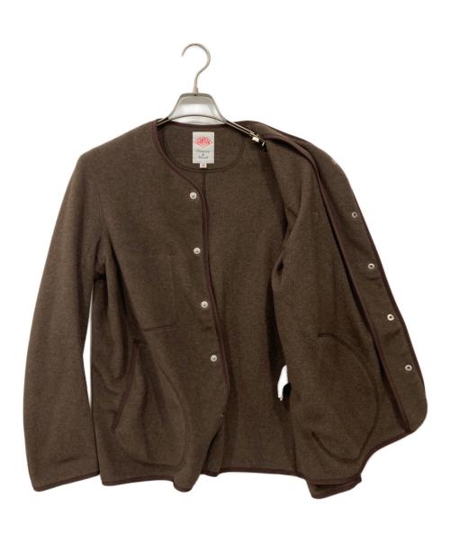 DANTON（ダントン）DANTON (ダントン) ノーカラーフリースカーディガン ブラウン サイズ:40の古着・服飾アイテム