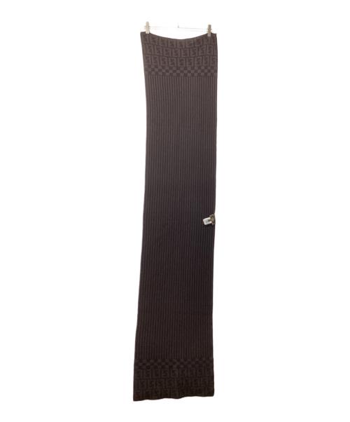FENDI（フェンディ）FENDI (フェンディ) ズッカ柄ウールマフラー ブラウン×ブラックの古着・服飾アイテム