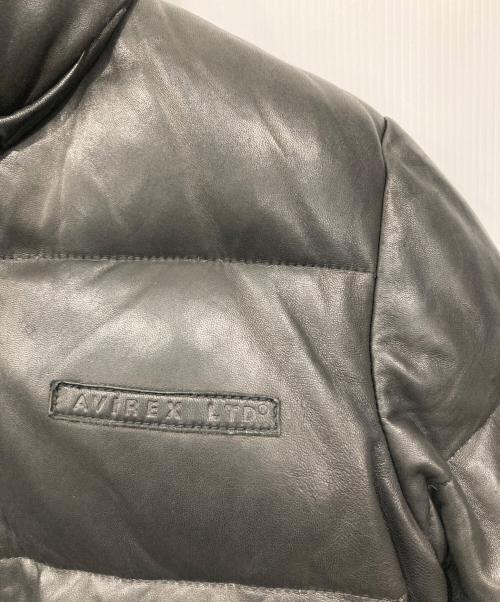 AVIREX（アヴィレックス）AVIREX (アヴィレックス) シープレザー ダウンジャケット ブラック サイズ:Mの古着・服飾アイテム