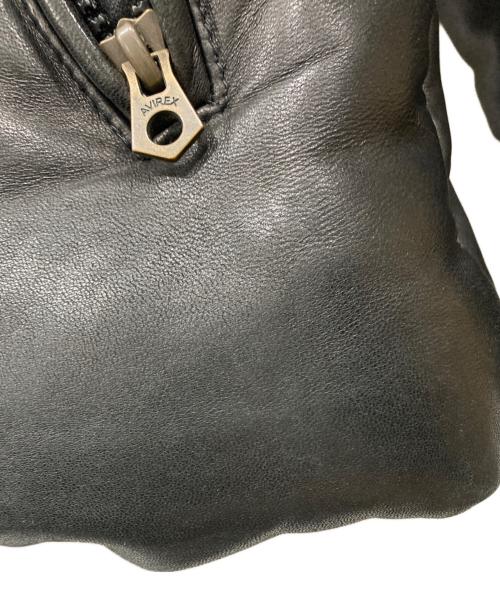 AVIREX（アヴィレックス）AVIREX (アヴィレックス) シープレザー ダウンジャケット ブラック サイズ:Mの古着・服飾アイテム