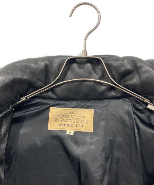 AVIREX（アヴィレックス）AVIREX (アヴィレックス) シープレザー ダウンジャケット ブラック サイズ:Mの古着・服飾アイテム