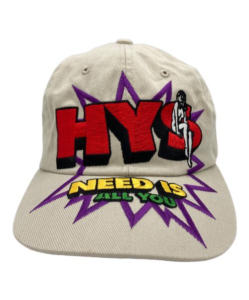 Hysteric Glamour（ヒステリックグラマー）Hysteric Glamour (ヒステリックグラマー) HYS NEED IS YOU刺繍 キャップ ベージュの古着・服飾アイテム