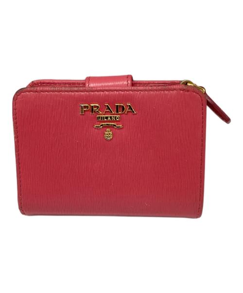 PRADA（プラダ）PRADA (プラダ) Lファスナーウォレット ピンクの古着・服飾アイテム