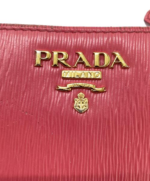 PRADA（プラダ）PRADA (プラダ) Lファスナーウォレット ピンクの古着・服飾アイテム