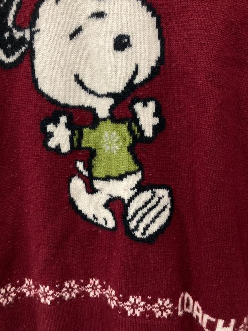 COACH（コーチ）COACH (コーチ) PEANUTS (ピーナッツ) スヌーピーニット レッド サイズ:Mの古着・服飾アイテム