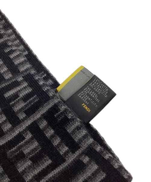 FENDI（フェンディ）FENDI (フェンディ) ズッカ ウールマフラー ブラック×グレーの古着・服飾アイテム