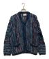 Coogi（クージー）の古着「3Dニットジャガードカーディガン」｜ブルー×パープル