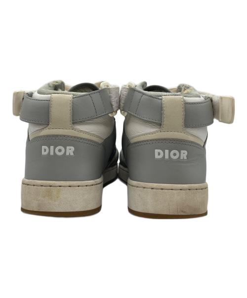 DIOR HOMME（ディオール オム）Dior Homme (ディオール オム) B27 オブリーク ベルクロ ミッドカットスニーカー グレー×ホワイト サイズ:42の古着・服飾アイテム