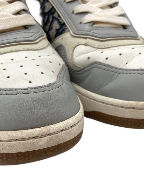 DIOR HOMME（ディオール オム）Dior Homme (ディオール オム) B27 オブリーク ベルクロ ミッドカットスニーカー グレー×ホワイト サイズ:42の古着・服飾アイテム