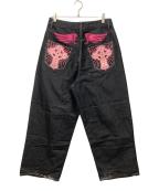 Jaded Londonジェイデッドロンドン）の古着「ピンクサファイアXLコロッサスジーンズ」｜ブラック×ピンク