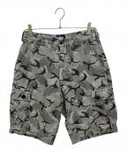 stussyステューシー）の古着「カモ柄ハーフパンツ」｜グレー