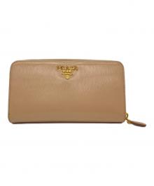 PRADA（プラダ）の古着「ラウンドファスナー長財布／ヴィッテ ロムーブ」｜ピンク