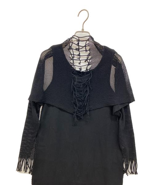 A・POC（エーポック）A・POC (エーポック) ストール付きノースリーブワンピース ブラック サイズ:2の古着・服飾アイテム