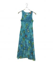 ISSEY MIYAKE（イッセイミヤケ）の古着「総柄ワンピース」｜ブルー