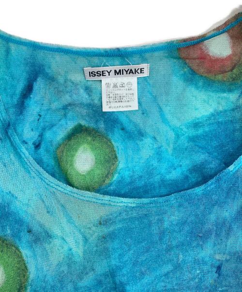 ISSEY MIYAKE（イッセイミヤケ）ISSEY MIYAKE (イッセイミヤケ) 総柄ワンピース ブルー サイズ:2の古着・服飾アイテム